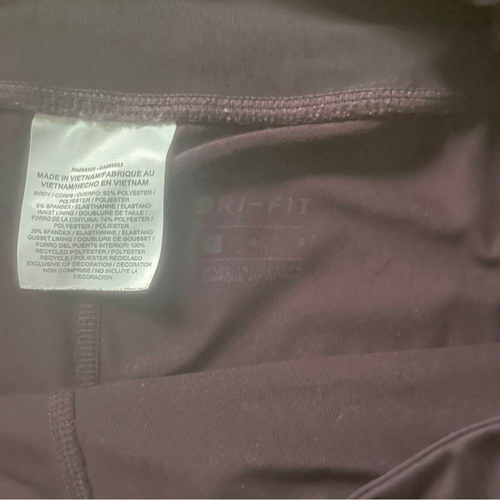 Nike Womens Pink Plum Dri-Fit Leggings Power Fast Size Large Back Pocket - Picture 8 of 8